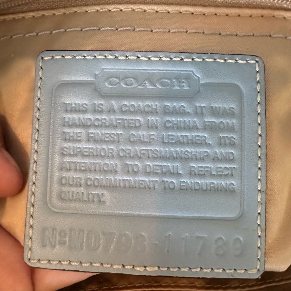 Coach Sky Blue Patent Leather Front Pocket Tote - Picture 9 of 14